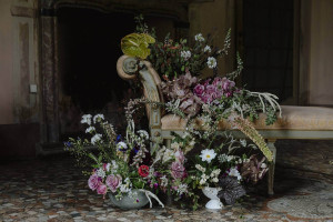 Contemporary Mediterranean wedding decorations and florals
